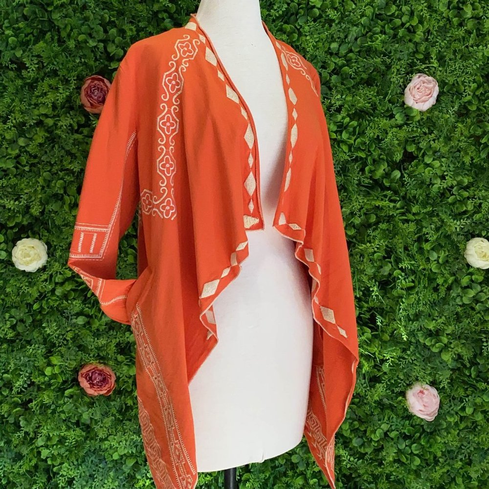 Orange Embroidered Jacket